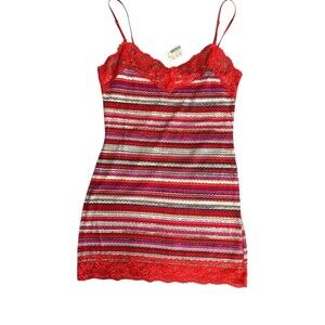 NWT Bozzolo Cami Lace Adjustable Strap Long Layering Spaghetti Tank Y2K Pride